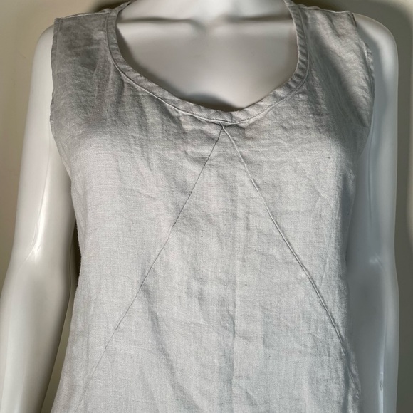 Flax By Jeanne Engelhart Linen Sleeveless Mini Dress Top Tank Sz S Lagenlook - Picture 14 of 15